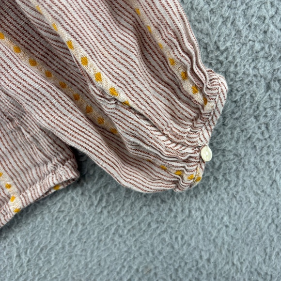 Lucky Brand Boho Striped Embroidered Peasant Blouse | Size Small - Picture 9 of 12